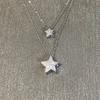 Collar de Estrella para Mujer Retro Dulce Cool Cadena Superpuesta Doble Capa Estrella de Cinco Puntas Cadena Clavicular y2k Milenio Acero Inoxidable Cadena Vigorosa