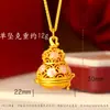 2026 Novo Pingente de Cabacinha com Esmalte Dourado Vietnamita, Flor de Lótus e Coração de Lótus para Mulheres, Corrente de Clavícula Doce e Elegante Atacado