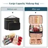 Nueva bolsa de cosméticos grande de Amazon Fashion para mujer, impermeable, de PU, para viajes al aire libre.