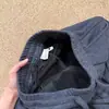¡SOL! Súper cómodos~Pantalones suaves de felpa gris oscuro con cordón para mujer, invierno 2026, holgados, casuales, engrosados, de pierna ancha