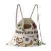 Bolsa de Lona para Mujer 2026 Modelo Nuevo Bolsa de Cuerda Multiusos Bolsa de Lona de Gran Capacidad Mochila Bolsa de Tela Linda Simple Venta al por Mayor