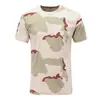 Camiseta de trabajo de manga corta con camuflaje de verano, cuello redondo, manga corta, algodón puro, absorbe la humedad, casual