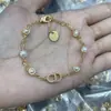 Brazalete Pulsera Cd D Brand Versión Alta Di Marca para Mujer Joyería Estilo Retro Europeo y Americano Pulsera Brazalete Mariposa Perla Venta al por Mayor
