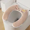 Funda de asiento de inodoro de tela engrosada con forro de felpa, diseño con cremallera, lavable, estilo nuevo, para uso doméstico, proporciona calor