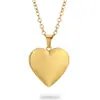Colgante Liso con Forma de Corazón de Acero Inoxidable 316L Que Se Puede Abrir para Guardar Cajas para Fotos de Transferencia Térmica, Joyería de Collar Transfronteriza Europea y Americana para Mujeres