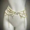 Corrente de Cintura com Flores de Pérola em Camadas, Borla e Estilo Menina Doce, Cool e Picante, Toque de Luxo Leve, Decoração de Cintura