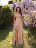 Vestido de Noche con Lentejuelas de Nuevo Estilo al por Mayor Transfronterizo para Mujer, Vestido de Corte Alto Delgado con Abertura para Boda y Cena, Vestido de un Solo Hombro