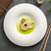 Plato giratorio de sombras, plato de cerámica con sentido avanzado, platos creativos para el hogar, vajilla occidental, plato de disco con borde invertido, plato poco profundo