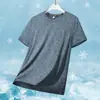Nueva Camiseta de Manga Corta para Hombre Verano 2026, Camiseta Fina de Seda de Hielo, Camiseta Deportiva Transpirable, Camiseta Casual de Secado Rápido