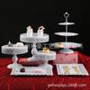 Estante redondo de metal para tartas, ideal para fiestas de cumpleaños, bodas, frutas, postres y celebraciones.