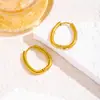 Brincos de Titânio Estilo Retrô Francês de Design Exclusivo de Alta Qualidade para Mulheres, Argolas de Aço Inoxidável, Joias de Orelha Estilo Simples Fábrica