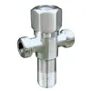Válvula angular válvula de triángulo de acero inoxidable 304 una entrada dos salidas válvula angular doble válvula de cierre para calentador de agua válvula hexagonal de doble salida