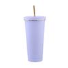 Taza de Paja con Borde Dorado Transfronteriza, Alto Valor Estético, Taza Térmica Grande de Acero Inoxidable 304, Taza de Café de Viaje Portátil para Coche al por Mayor