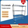 Carrinho de Arame Cromado Móvel Rack de Armazenamento de Aço Inoxidável para Armazém Rack de Materiais para Oficina Prateleira de Malha de Arame Oca Cromada