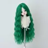 Peluca para Muñeca BJD Color Multicolor Opcional Flequillo Largo Ola de Agua Cabello Largo Rizado de 3/4/6 Puntos Seda de Alta Temperatura Cabello en Blanco