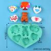 Molde de silicona para hornear pasteles con temática de San Valentín, diseño de oso de amor, para chocolate y pasteles, Diy6