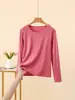 Camiseta Camada Base Térmica Gola Redonda Nano Fleece para Mulheres Manga Longa Slim Fit Roupa Íntima Versátil Roupa de Outono Top