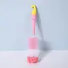 Escova de Limpeza Personalizada para Mamadeira com Cabo Giratório para Uso Doméstico, Escova para Copo Infantil com Bico Fino Estendido Esponja Macia com Cerdas
