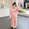 Conjunto de Niña Otoño Invierno 2026 Nueva Moda Sudadera con Capucha de Felpa para Niñas Ropa para Bebés y Niños Pequeños