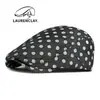 Gorra de Lunares para Mujer, Boina Ligera y Transpirable de Verano, Gorra de Pico Retro Británica, Gorra Versátil de Estilo Europeo y Americano