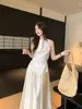 Xiu Xixi 2026 Verano Nuevo Estilo Elegante Ceñidor de Cintura Color Sólido Modal Sin Mangas Chaleco Top Blusa para Mujer 89862