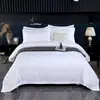 2026 Nuevo Modelo 120g 1.0cm Raya Satinada Juego de Cuatro Piezas Funda Nórdica Raya Vertical Sábana Funda de Almohada Juego de Tres Piezas Uso en Hotel
