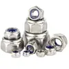 Acero Inoxidable 304 Diente Fino Nylon Anti-Aflojamiento Tuerca Antideslizante Tuerca de Bloqueo Automático Tapa de Tornillo de Bloqueo de Nylon M6M20