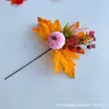 Estacas de Folha de Bordo e Abóbora, Decorações para Festival da Colheita de Outono, Galhos de Flores para Decoração de Casa de Halloween, Enfeites para Buquê de Ação de Graças