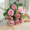 Flor artificial 10 cabeça Xiangfei rosa rosa pequena rosa rosa flor falsa flor de seda quente transfronteiriça pequeno cacho de rosa flor de grampo de cabelo