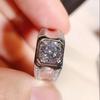 Anillo de Apertura con Ocho Corazones y Ocho Flechas Chapado en Platino Simulación de Diamante Americano Mosan para Hombres Tono Agresivo Rápido de Mano Celebridad de Internet en Vivo
