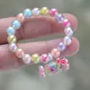 Pulsera de Dibujos Animados Nueva Pulsera Infantil Unicornio Niña Pequeña Accesorios de Dibujos Animados Joyería con Cuentas Niñas Viaje Versátil
