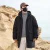 Abrigo largo de algodón hasta la rodilla, nuevo modelo de invierno, con capucha, estilo para pareja, marca de moda casual trendy, versátil, forrado de polar y engrosado