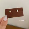 Pendientes de Perla y Cachorro Estilo Coreano Lisos de Plata Lindos para Postre y Pastel para Mujeres Aguja de Plata Diseño Pequeño e Interesante Pendientes para Estudiantes