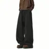 Calça de Moletom Pesada Desconstruída Estilo Americano para Homens, Calça Esportiva para Primavera e Outono, Calça Reta Versátil Solta e Fluida