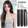 Peluca Ligera de Tres Piezas con Borde Invisible para Mujer, para Añadir Volumen, Extensión de Cabello Largo Liso