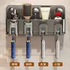 Estante de almacenamiento para cepillo de dientes con ventosa para baño, organizador para lavabo montado en la pared sin taladro para cepillo de dientes eléctrico y vaso para enjuague bucal
