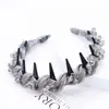 Diadema de Felpa de Leopardo de Ola Grande Superior Craneal Alto para Mujer Estilo Coreano Retro Dentada Antideslizante Tarjeta para Presionar el Cabello Otoño e Invierno Banda para la Cabeza para Lavar la Cara