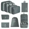 Bolsa de almacenamiento para viajes transfronterizos, set de neceser, bolsa de almacenamiento organizadora de ropa para equipaje de siete piezas, bolsa de almacenamiento de viaje