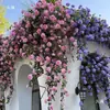 Decoración de Pared de Flores de Hortensia Artificial para Puertas, Arreglo Floral Atmosférico, Cascada de Flores Falsas de Lujo Ligero para Paisajismo, Hojas Verdes Artificiales
