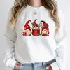 Sudadera Nueva de Cuello Redondo para Mujer Otoño e Invierno Top con Estampado Navideño Ropa Deportiva Cálida de Lana para Mujer Ropa Urbana Hip Hop