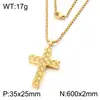 Moda Transfronteriza Colgante de Cruz de Acero Inoxidable Estilo Americano Personalizado de Moda Trenzado Patrón Retorcido Collar