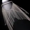 Cadena para el cuerpo ZIZ europea y americana, nuevo accesorio moderno, cadena para el pecho con borlas de estilo callejero calado con diamantes de imitación