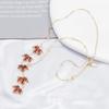 Corrente de Suéter Folha de Bordo Vermelha Tremulante Corrente de Clavícula Zircônia de Cristal Colar de Folha de Bordo Vermelha Exquisite Moda Estilo Leve de Luxo