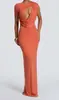 Vestido Bodycon Longo Personalizado, Novo Estilo Europeu e Americano, Design Irregular Vazado Mais Vendido, Vestido de Noite Slim Fit para Mulheres