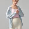 Jaqueta de ioga de manga comprida Slim-fit Emagrecimento com capuz Jaqueta esportiva Roupas de ginástica casuais soltas femininas Jaqueta de manga comprida Outono