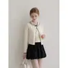 Cardigan de tricô Forever21 estilo coreano com gola boneca, color block, abotoamento frontal, conjunto de duas peças feminino de outono com top de regata, corte slim