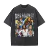 Camiseta con Estampado Gráfico Retro Lavada de Bob Marley One Love Reggae, Hombres, Mujeres Camiseta de Algodón Casual Retro, Hombres