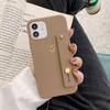 Capa macia galvanizada de cor sólida para Apple 15Pro Phone Case iPhone11/13 com alça de pulso 16pro