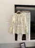 Pijama de gaze com bolhas e renda creme para outono, cardigã doce, calça comprida de manga longa, conjunto de roupa de casa estampada, novo produto transfronteiriço