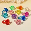 Anillo Infantil de Acrílico con Piedras Preciosas de Colores Anillo Casa de Juego Accesorios para Juegos de Vestir Niñas Juguetes Venta al por Mayor
